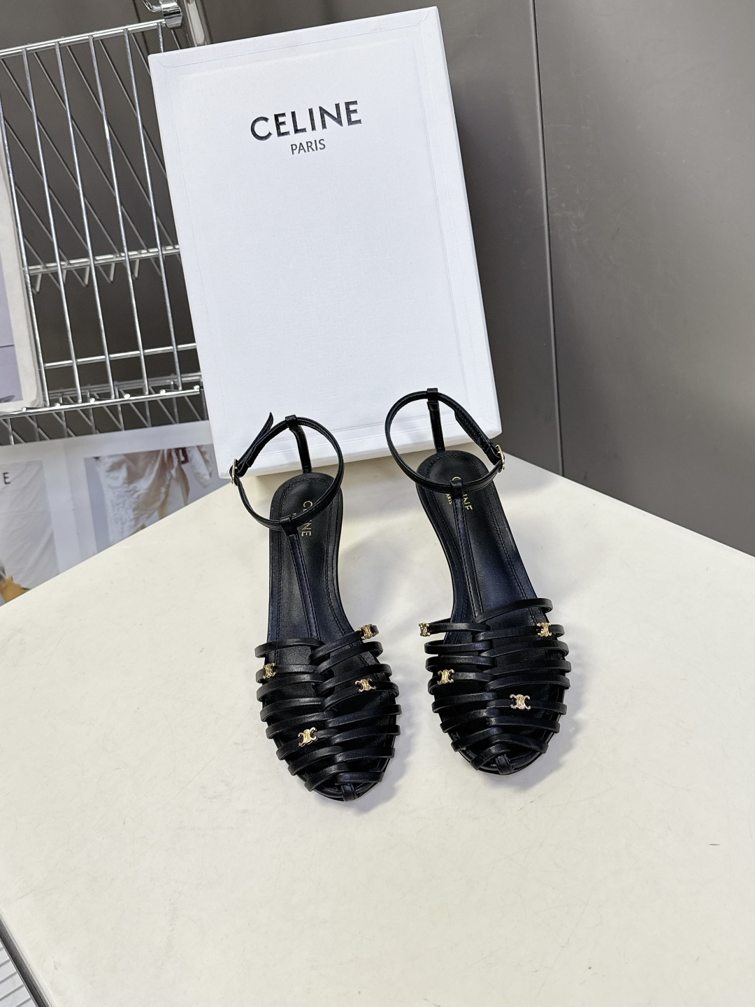 Celine 셀린느 트리오페 스트랩 펌프스 힐 구두 신발