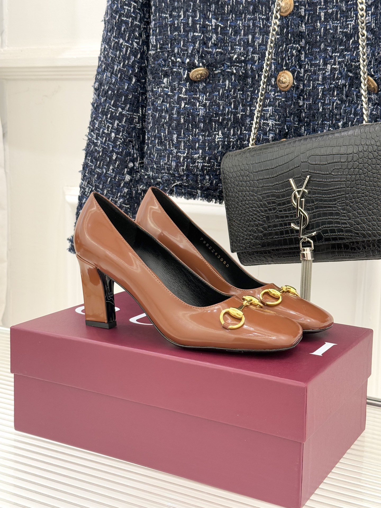 Gucci 구찌 클래식 홀스빗 청키 힐 펌프스 힐 구두 신발