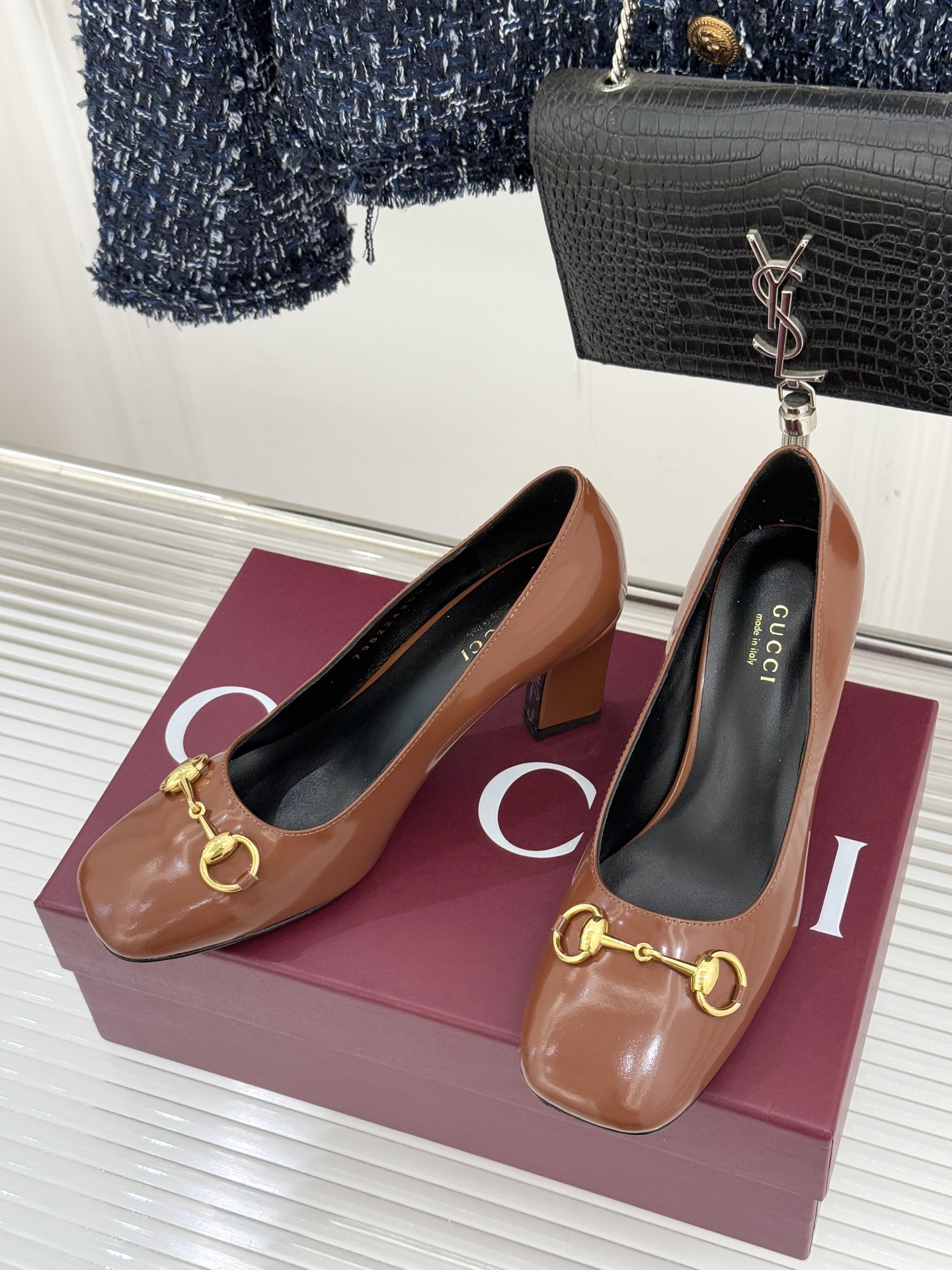 Gucci 구찌 클래식 홀스빗 청키 힐 펌프스 힐 구두 신발