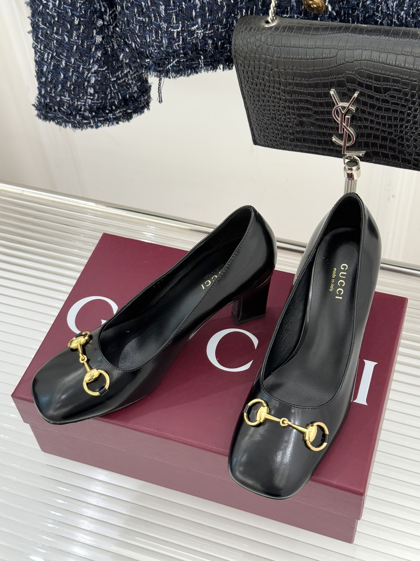 Gucci 구찌 클래식 홀스빗 청키 힐 펌프스 힐 구두 신발