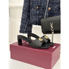 Gucci 구찌 클래식 더블G 메탈릭 청키 힐 슬리퍼 샌들 신발