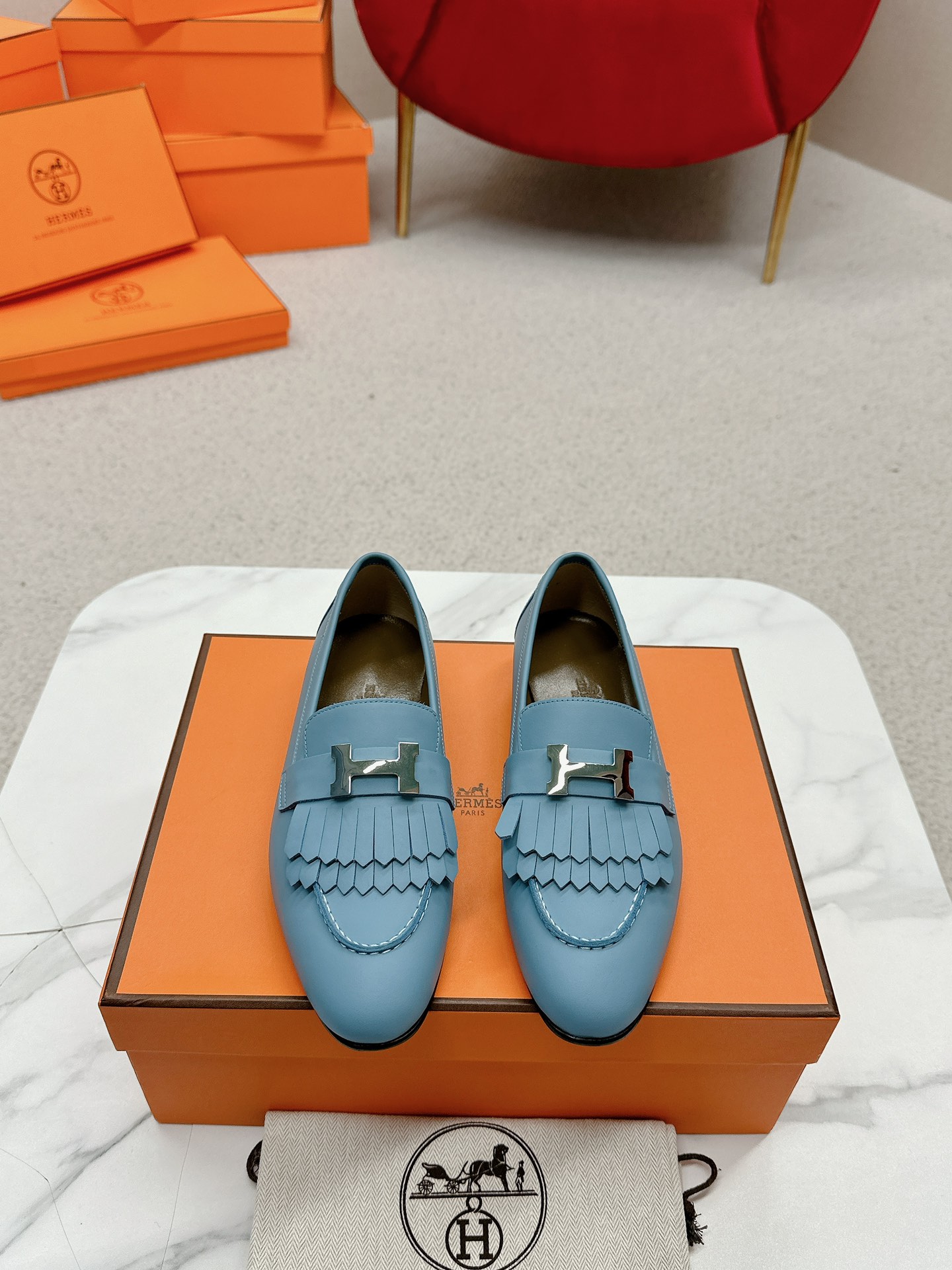 에르메스(HERMES) Destin 테슬 켈리 로퍼 신발