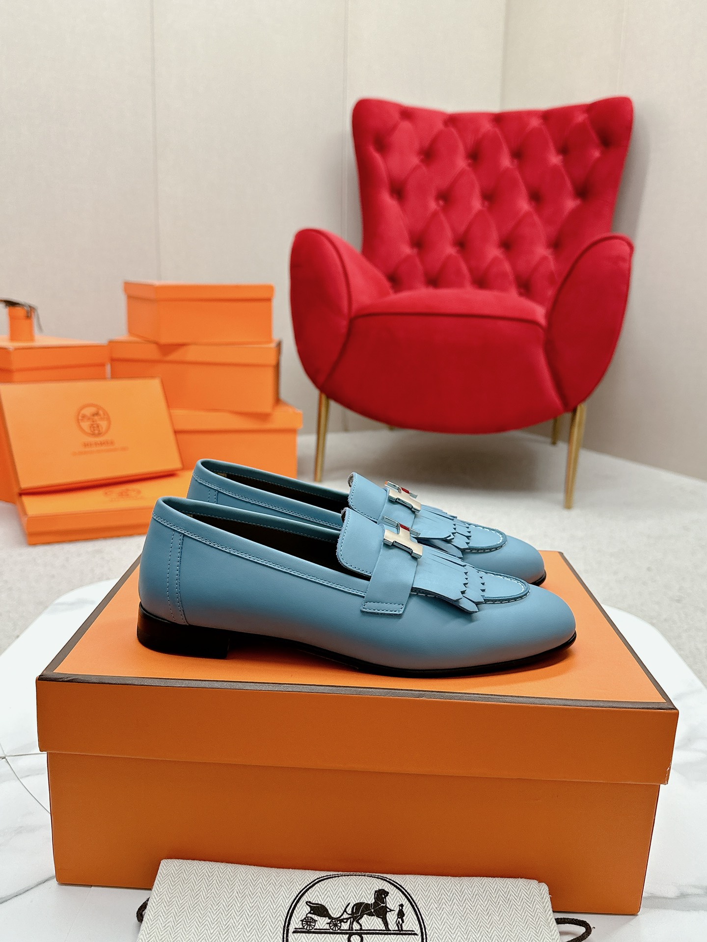 에르메스(HERMES) Destin 테슬 켈리 로퍼 신발