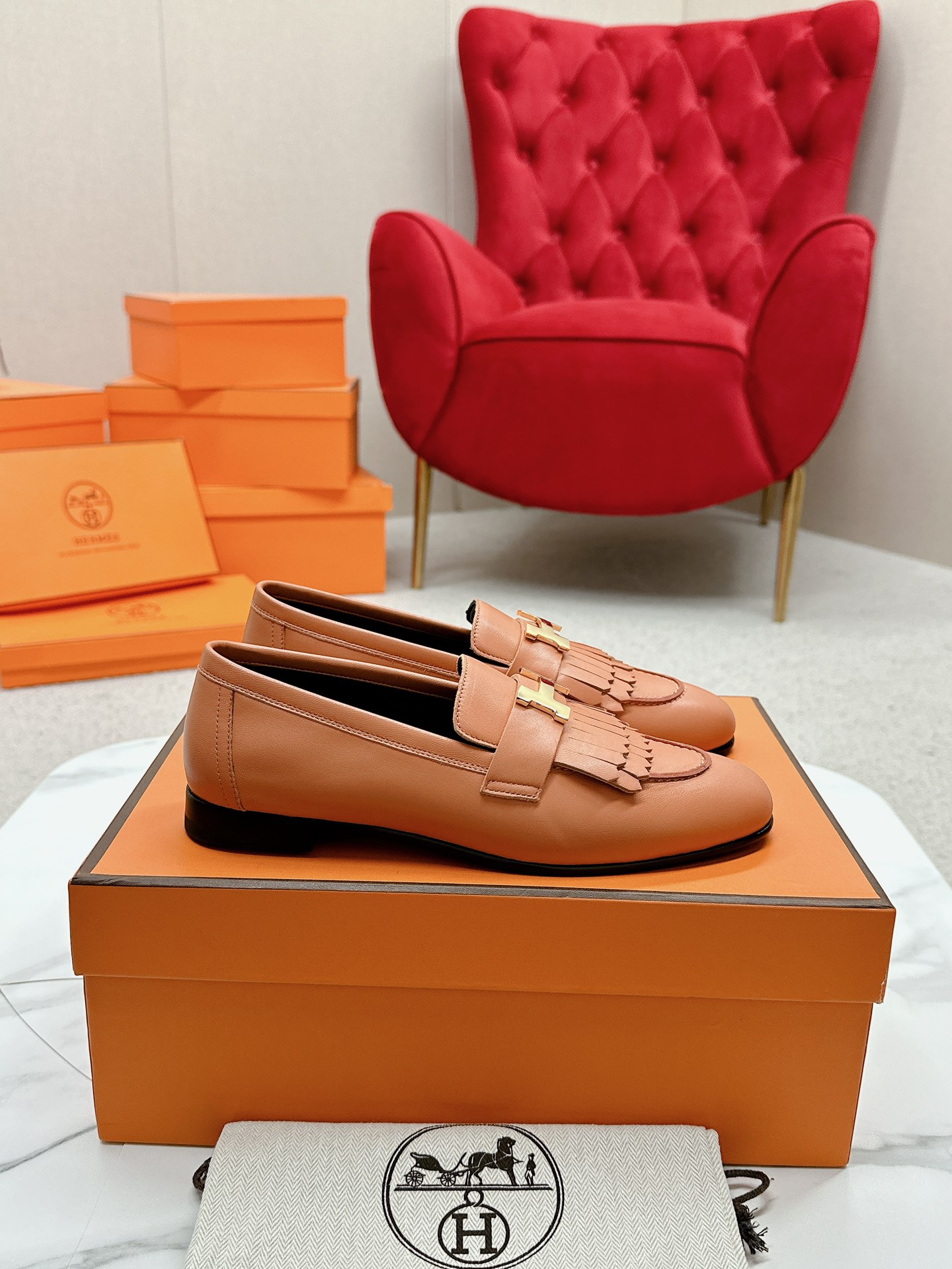 에르메스(HERMES) Destin 테슬 켈리 로퍼 신발