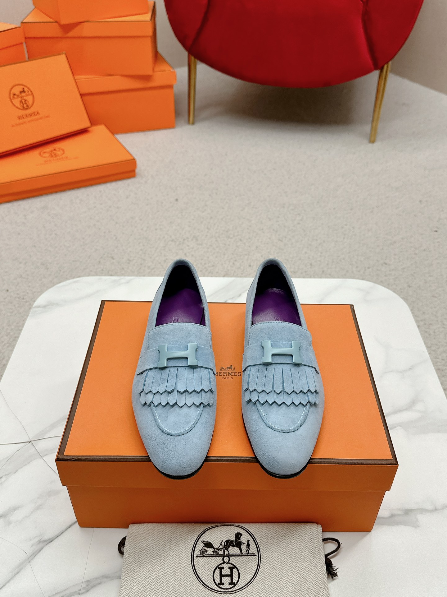 에르메스(HERMES) Destin 테슬 켈리 로퍼 신발