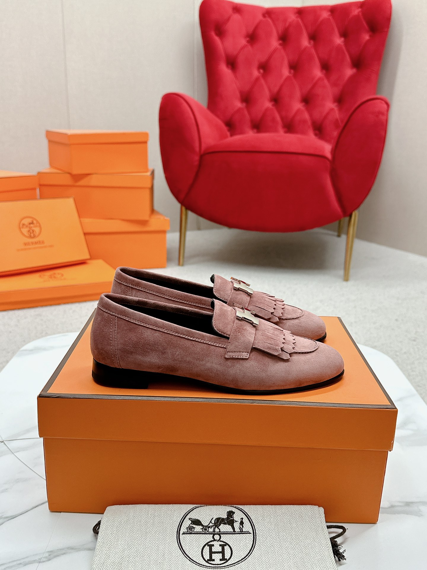 에르메스(HERMES) Destin 테슬 켈리 로퍼 신발