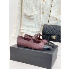 Chanel 샤넬 25P 신상 더블C 리본 메리제인 플랫 슈즈 신발