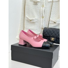 Chanel 샤넬 25P 신상 더블C 힐 굽 리본 메리제인 로퍼 구두 신발