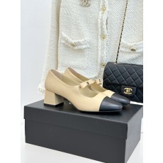 Chanel 샤넬 25P 신상 더블C 힐 굽 리본 메리제인 로퍼 구두 신발