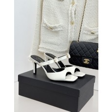Chanel 샤넬 26C 카멜리아 더블C 오픈토 청키 힐 구두 샌들 신발