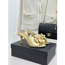 Chanel 샤넬 26C 더블 리본 & 더블C 로고 힐 샌들 신발