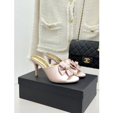 Chanel 샤넬 26C 더블 리본 & 더블C 로고 힐 샌들 신발