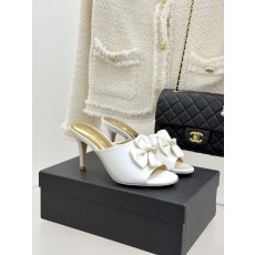 Chanel 샤넬 26C 더블 리본 & 더블C 로고 힐 샌들 신발