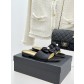 Chanel 샤넬 26C 더블 리본 스톤 로고 플랫 슬리퍼 샌들 신발