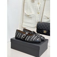 Chanel 샤넬 클래식 스톤 더블C 펀칭 메리제인 플랫 슈즈 로퍼 신발