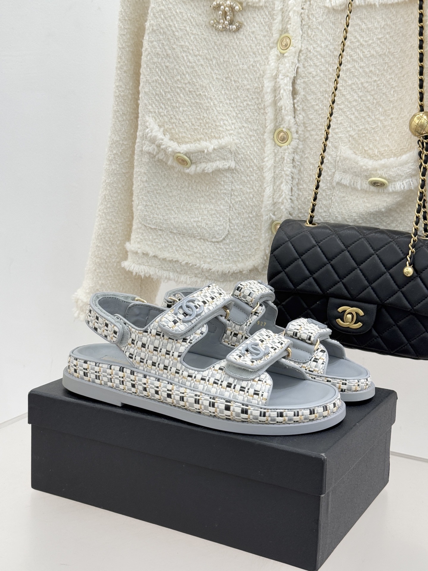 Chanel 클래식 더블C 벨크로 샌들 슬리퍼 신발