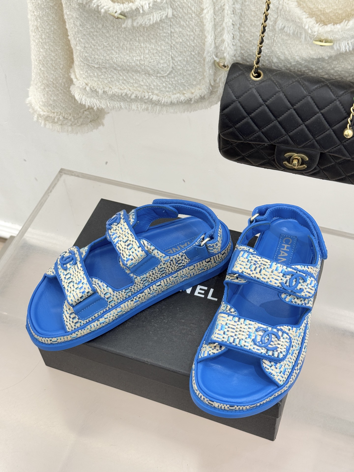 Chanel 클래식 더블C 벨크로 샌들 슬리퍼 신발