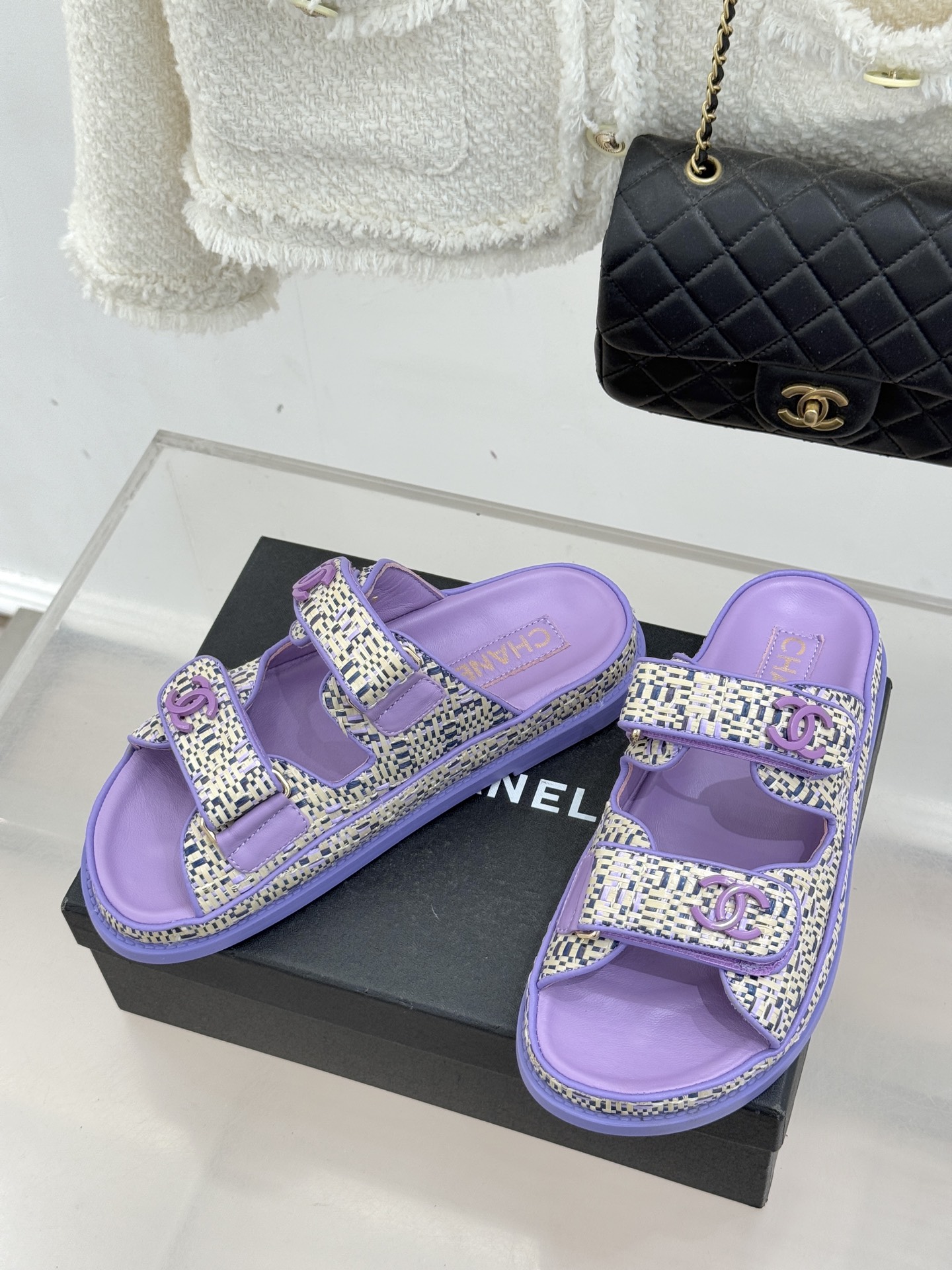 Chanel 클래식 더블C 벨크로 샌들 슬리퍼 신발