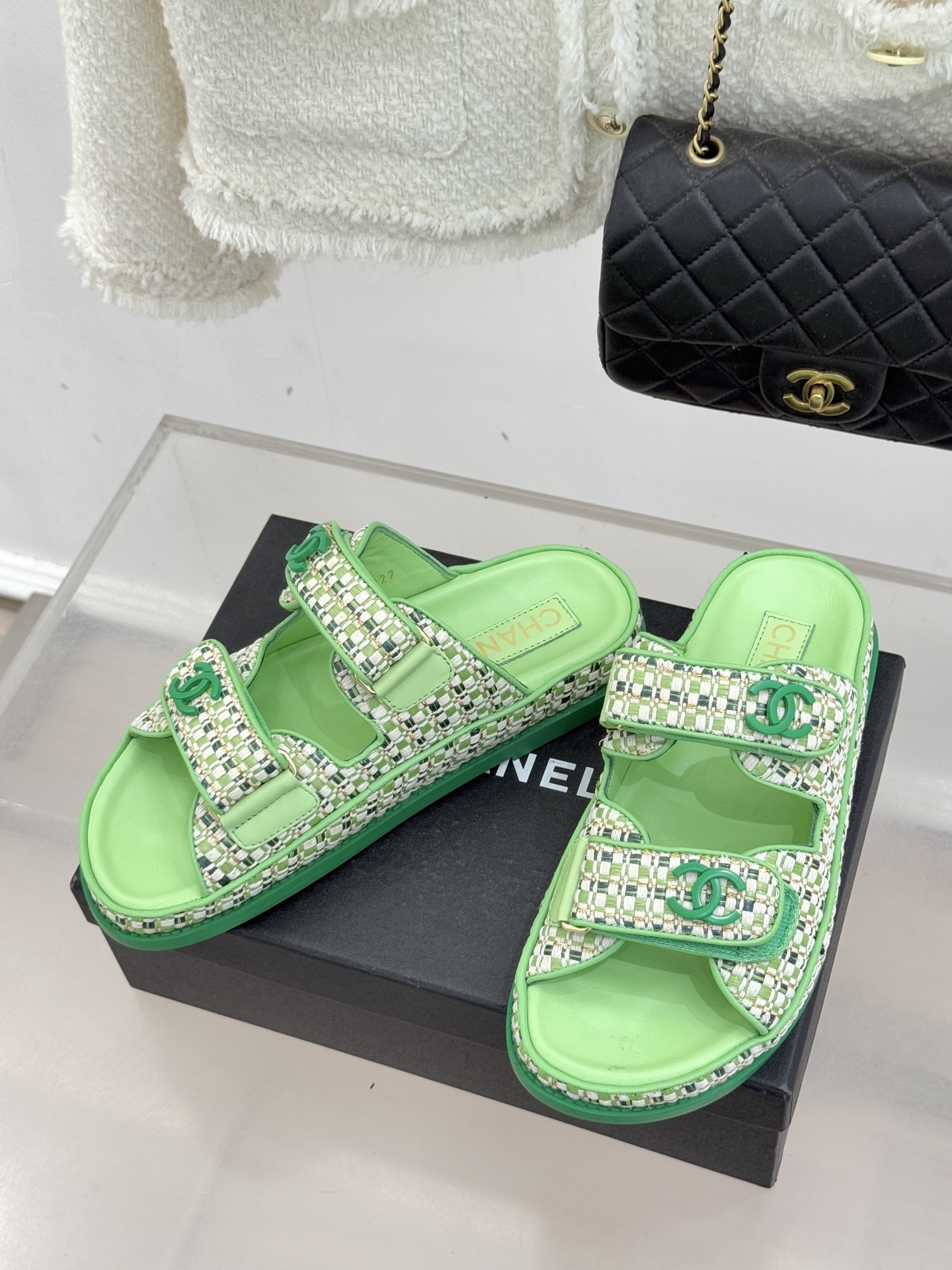 Chanel 클래식 더블C 벨크로 샌들 슬리퍼 신발