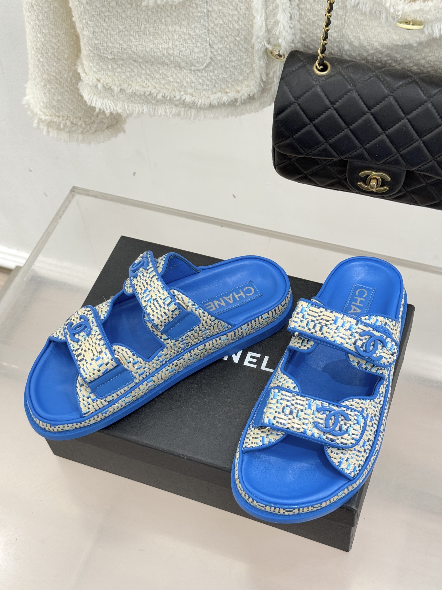 Chanel 클래식 더블C 벨크로 샌들 슬리퍼 신발