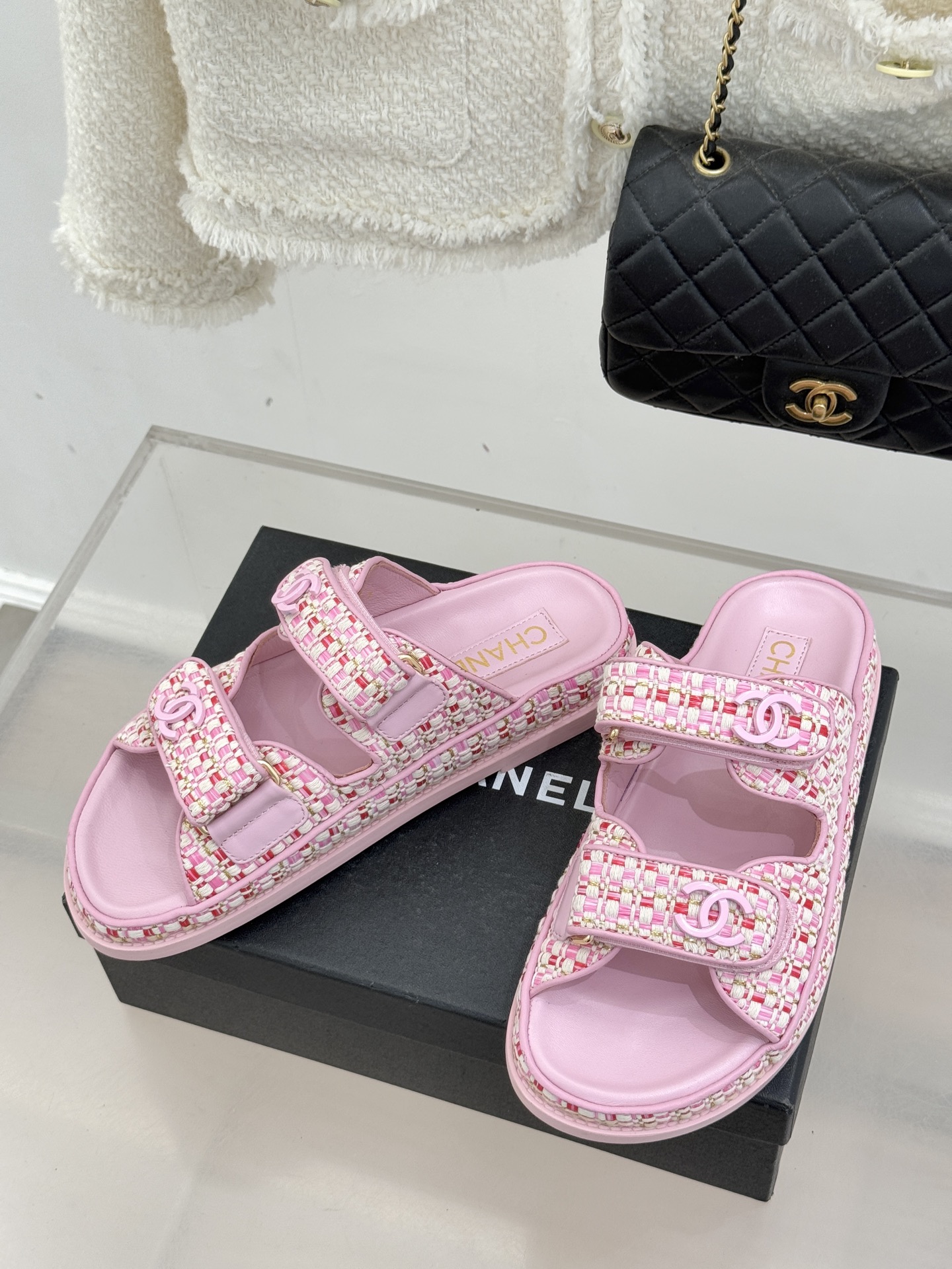 Chanel 클래식 더블C 벨크로 샌들 슬리퍼 신발