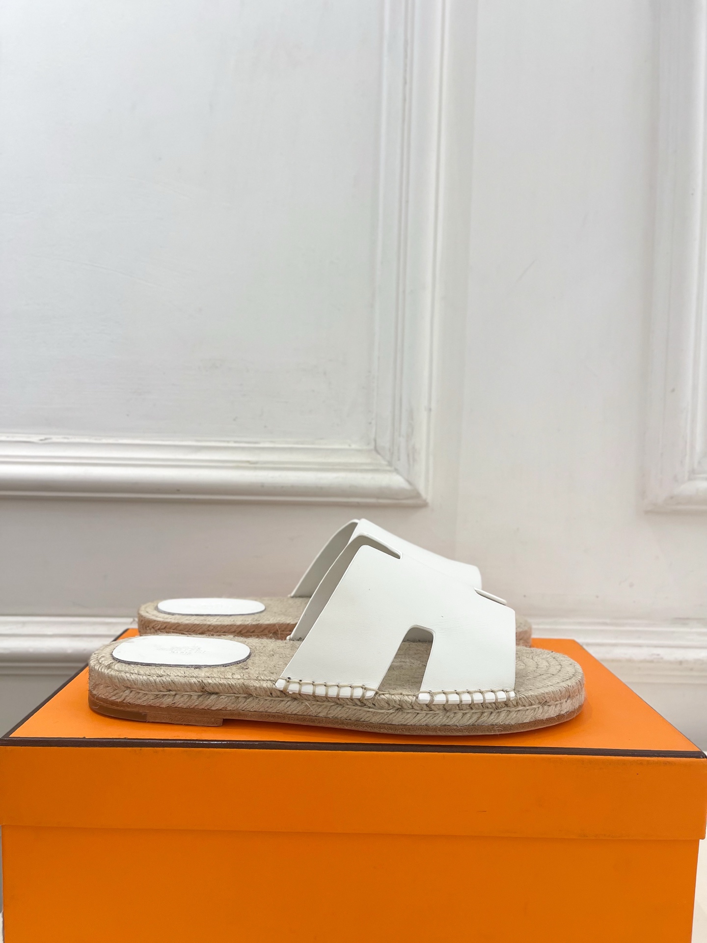 에르메스(HERMES) 커플 가죽 에스파드류 슬리퍼 신발