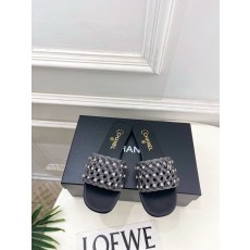 샤넬(CHANEL) 크리스탈 브레이드 플랫 슬리퍼 신발