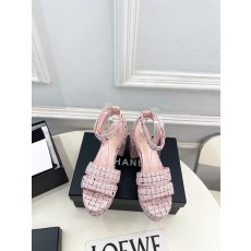 샤넬(CHANEL) 트위드 플랫폼 하이힐 샌들 신발