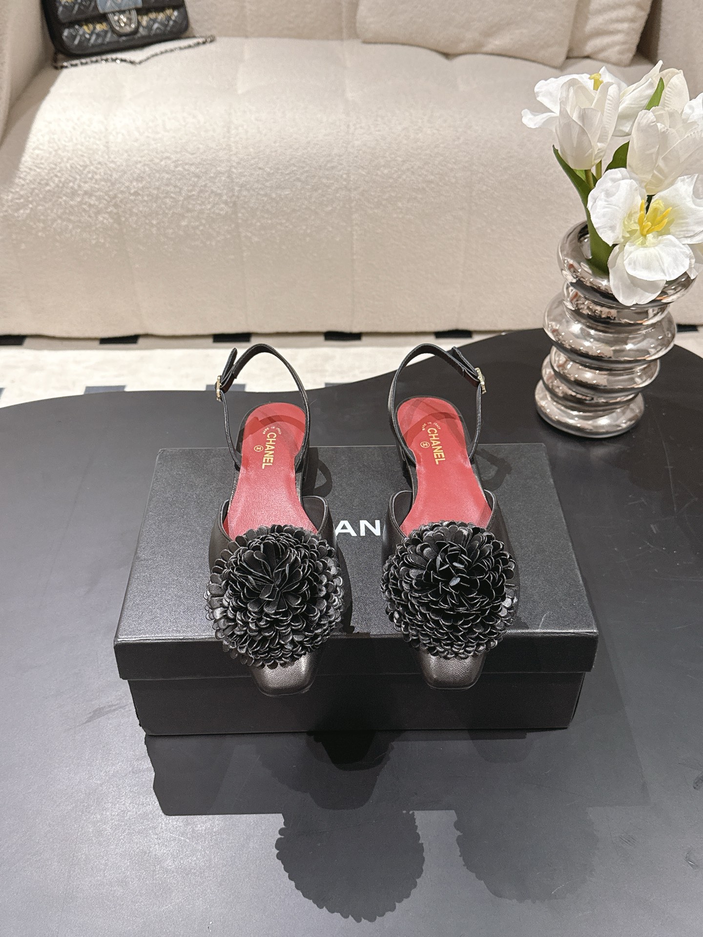 Chanel 26X 샤넬 크리스마스 한정 트윈 플라워 샌들 슬리퍼 신발