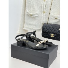샤넬(CHANEL) 주얼리 스트랩 굽 샌들 신발