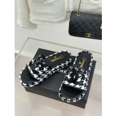 샤넬(CHANEL) 클래식 하운드투스 플랫폼 슬리퍼 신발