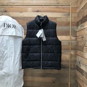 디올(DIOR) 올오버 로고 스탠드 칼라 구스다운 베스트 의류