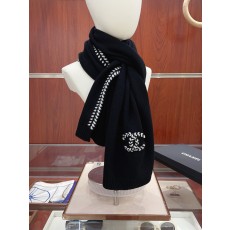 샤넬(CHANEL) 실버 라인 순모 니트 목도리 스카프