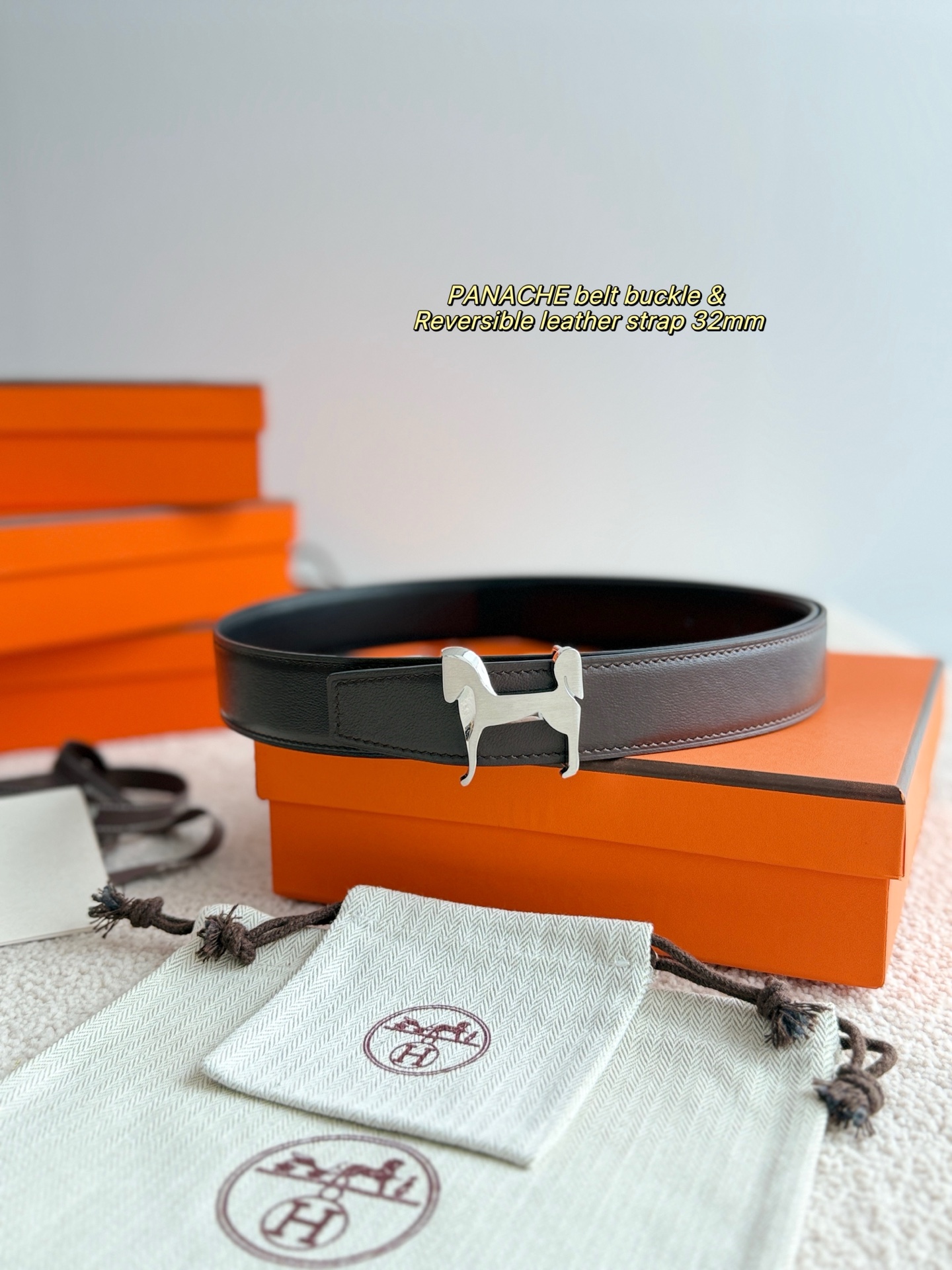 에르메스(Hermes) 신상 양면 카프스킨 호스 슈 벨트