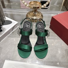 Roger vivier RV 로저 비비에 플라워 큐빅 힐 굽 샌들 구두 신발