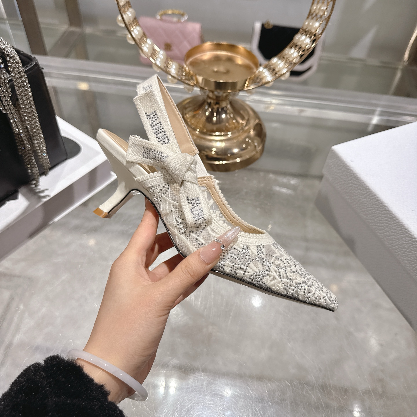 Dior CD 디올 스틸레토 슬링백 샌들 신발