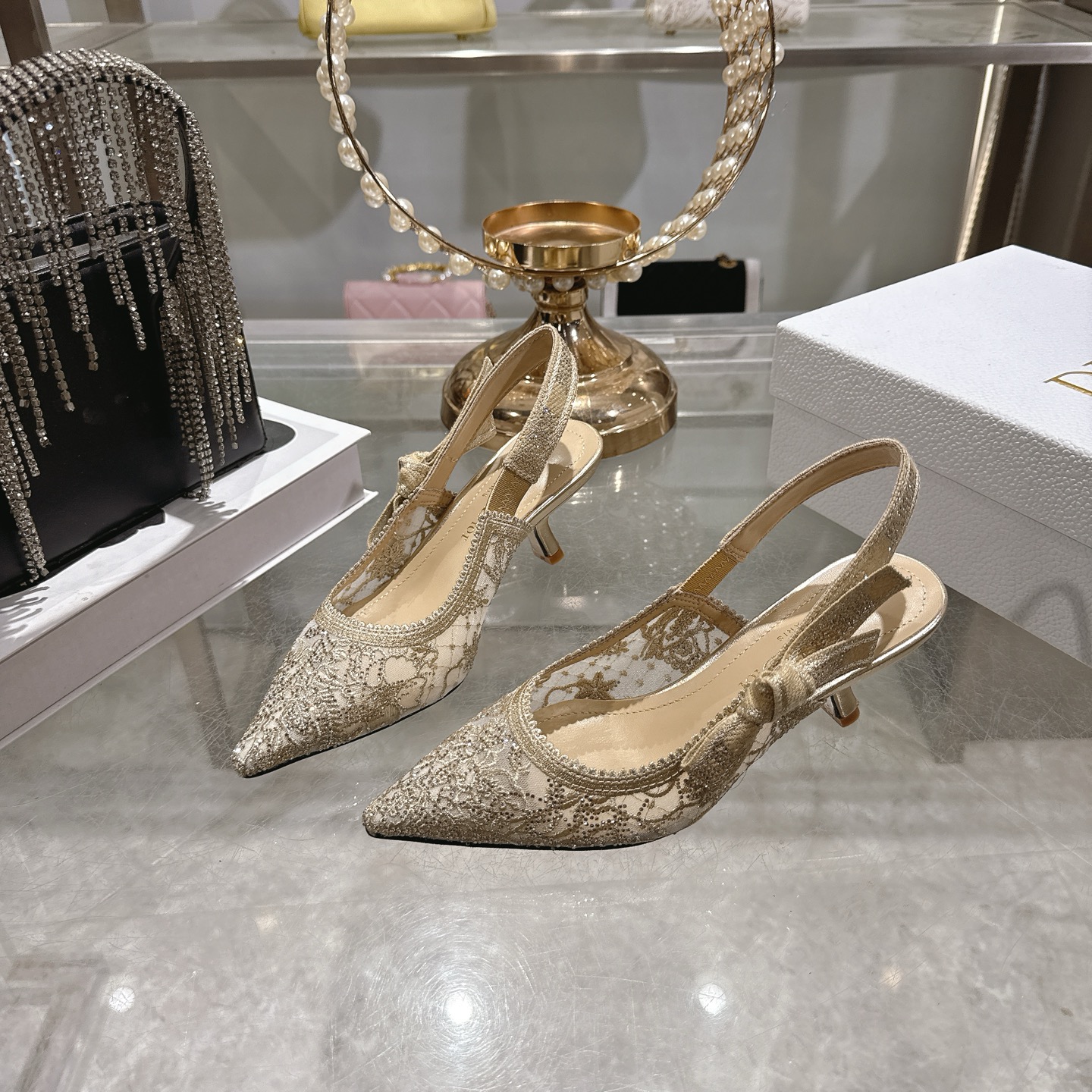 Dior CD 디올 스틸레토 슬링백 샌들 신발