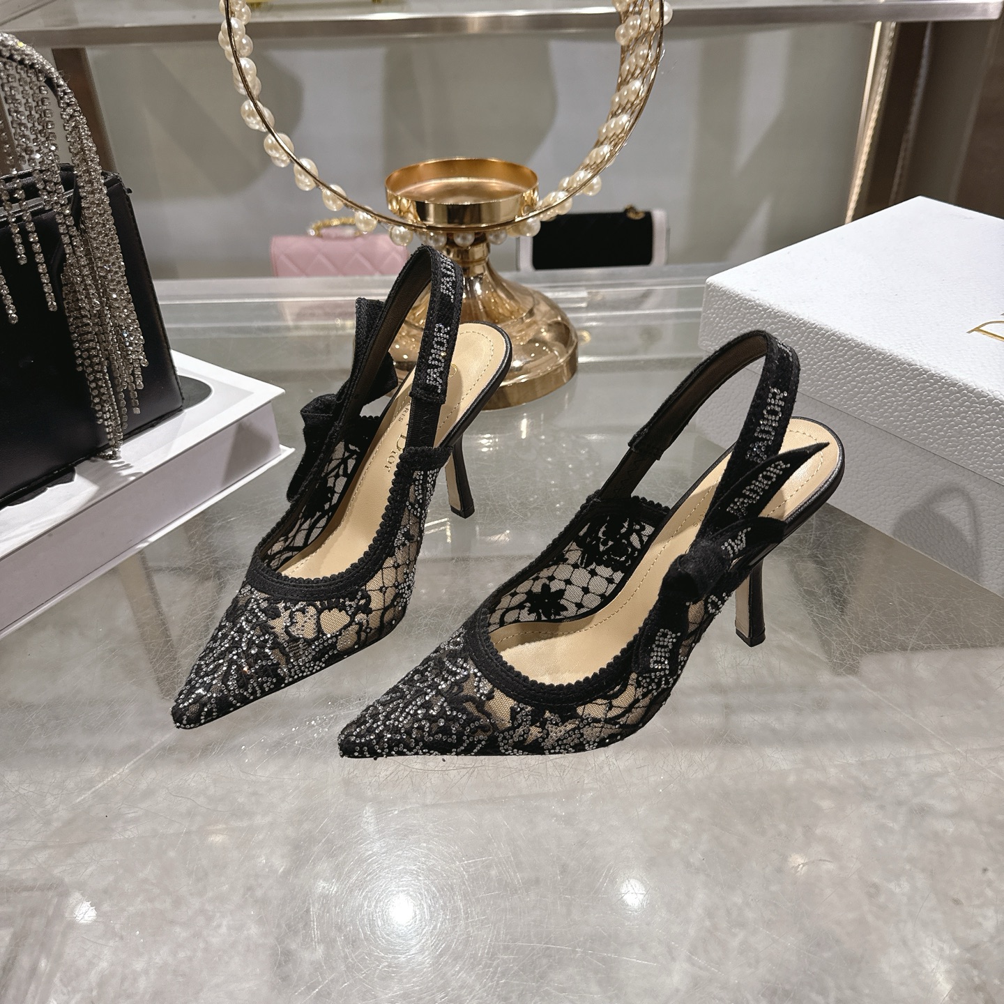 Dior CD 디올 스틸레토 슬링백 샌들 신발