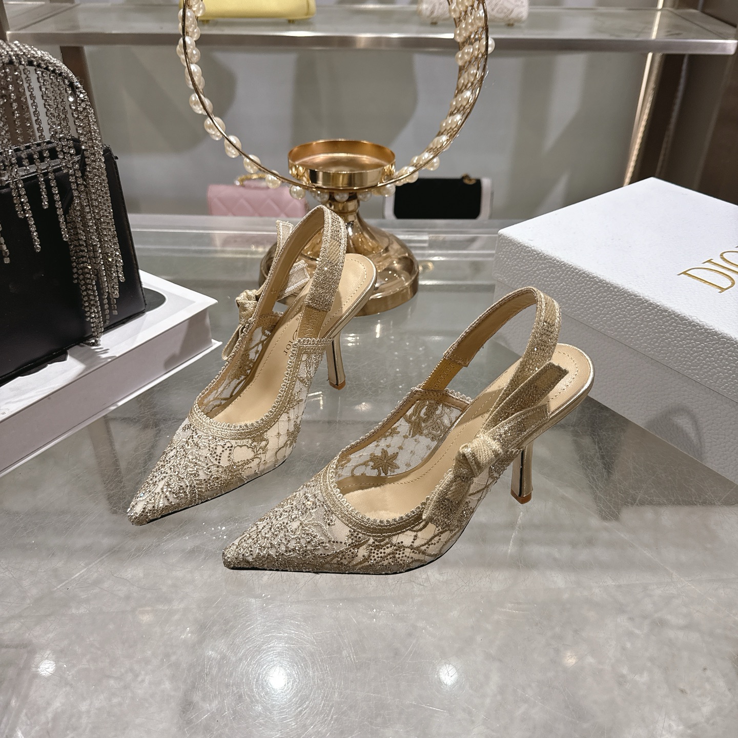 Dior CD 디올 스틸레토 슬링백 샌들 신발