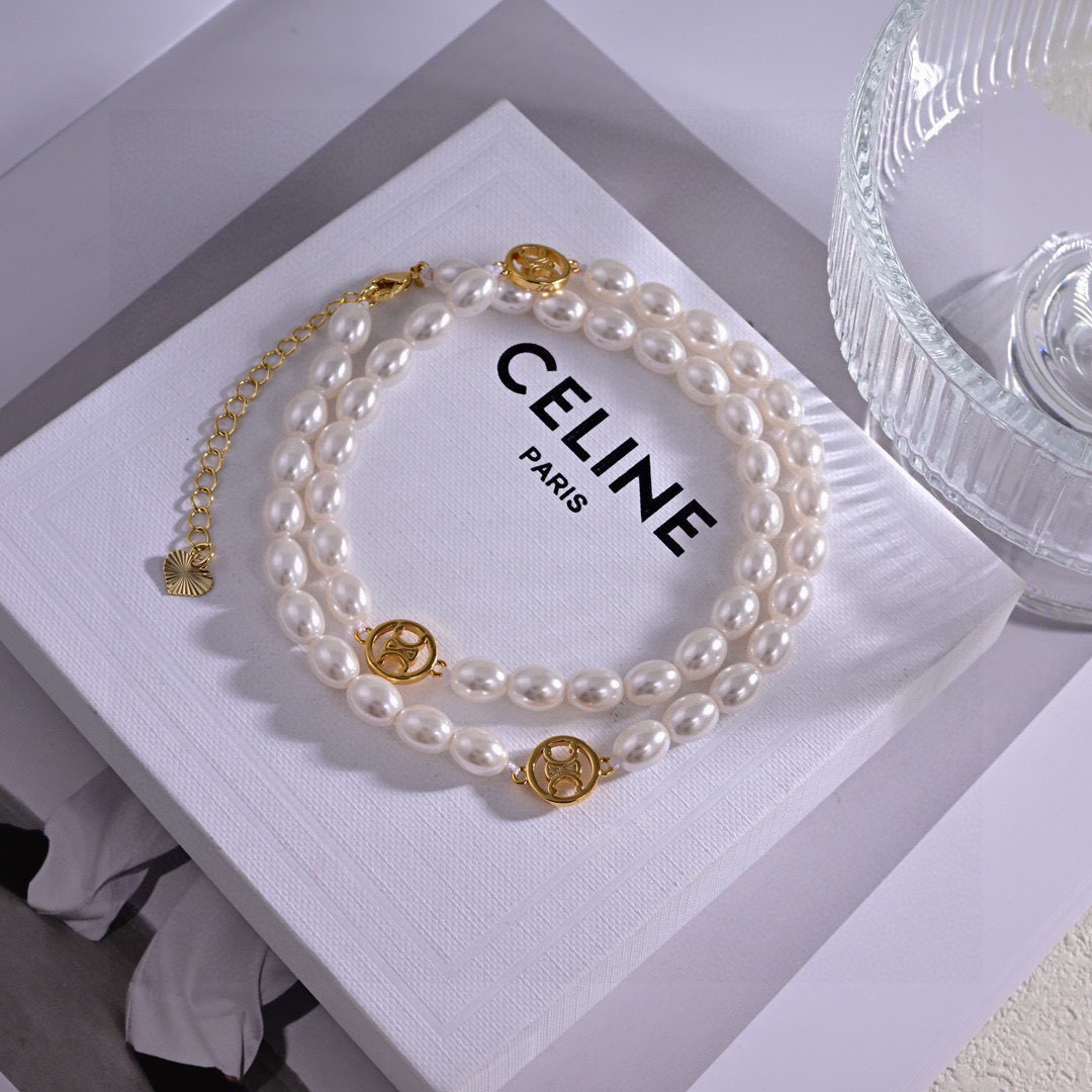 셀린느(Celine) 트리옹프 진주 목걸이 악세사리