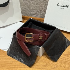 셀린느(Celine) 신상 양면 카프스킨 글로시 브라스 벨트