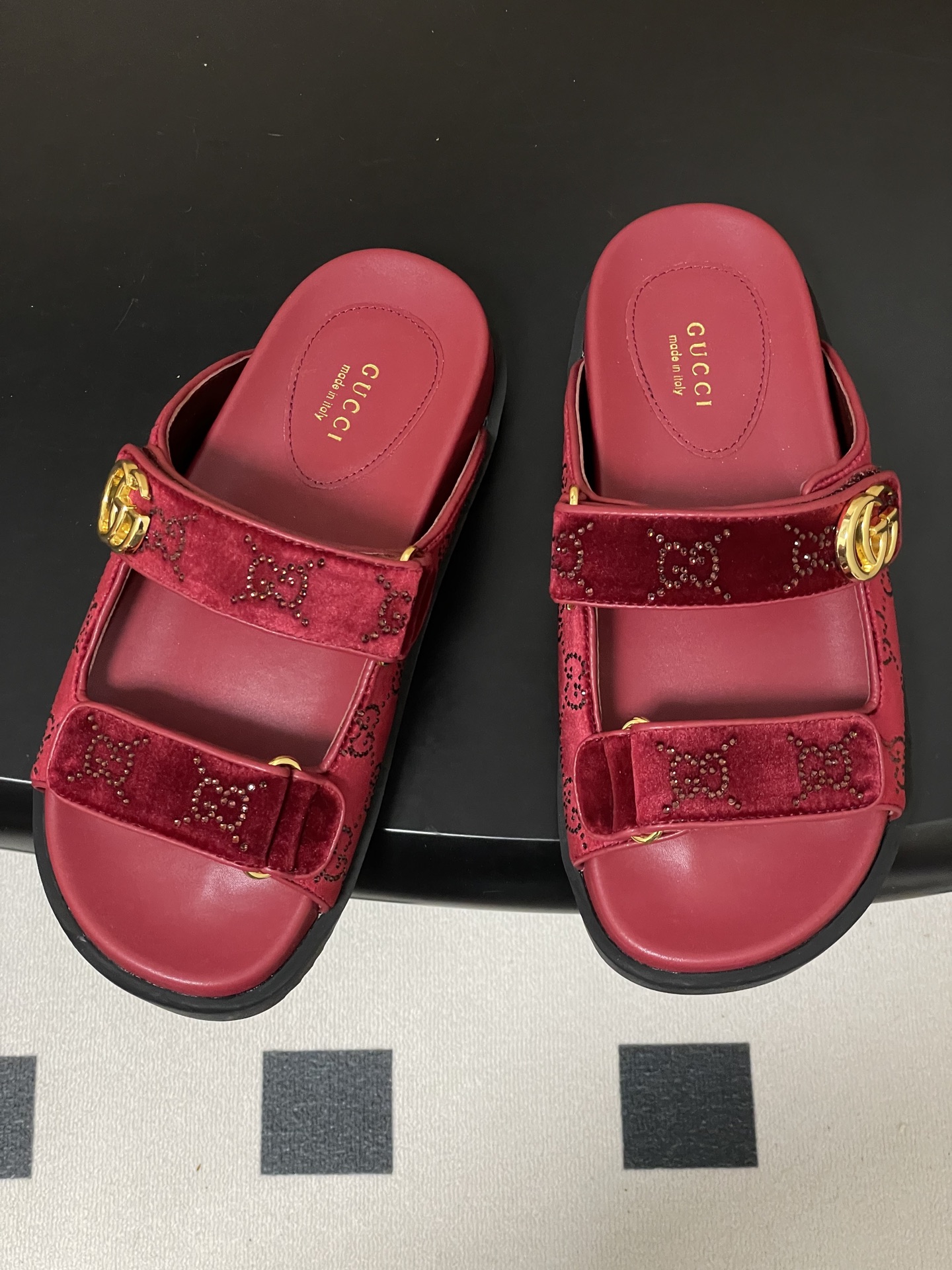 구찌(Gucci) 벨크로 GG 쥬얼리 샌들 슬리퍼 신발