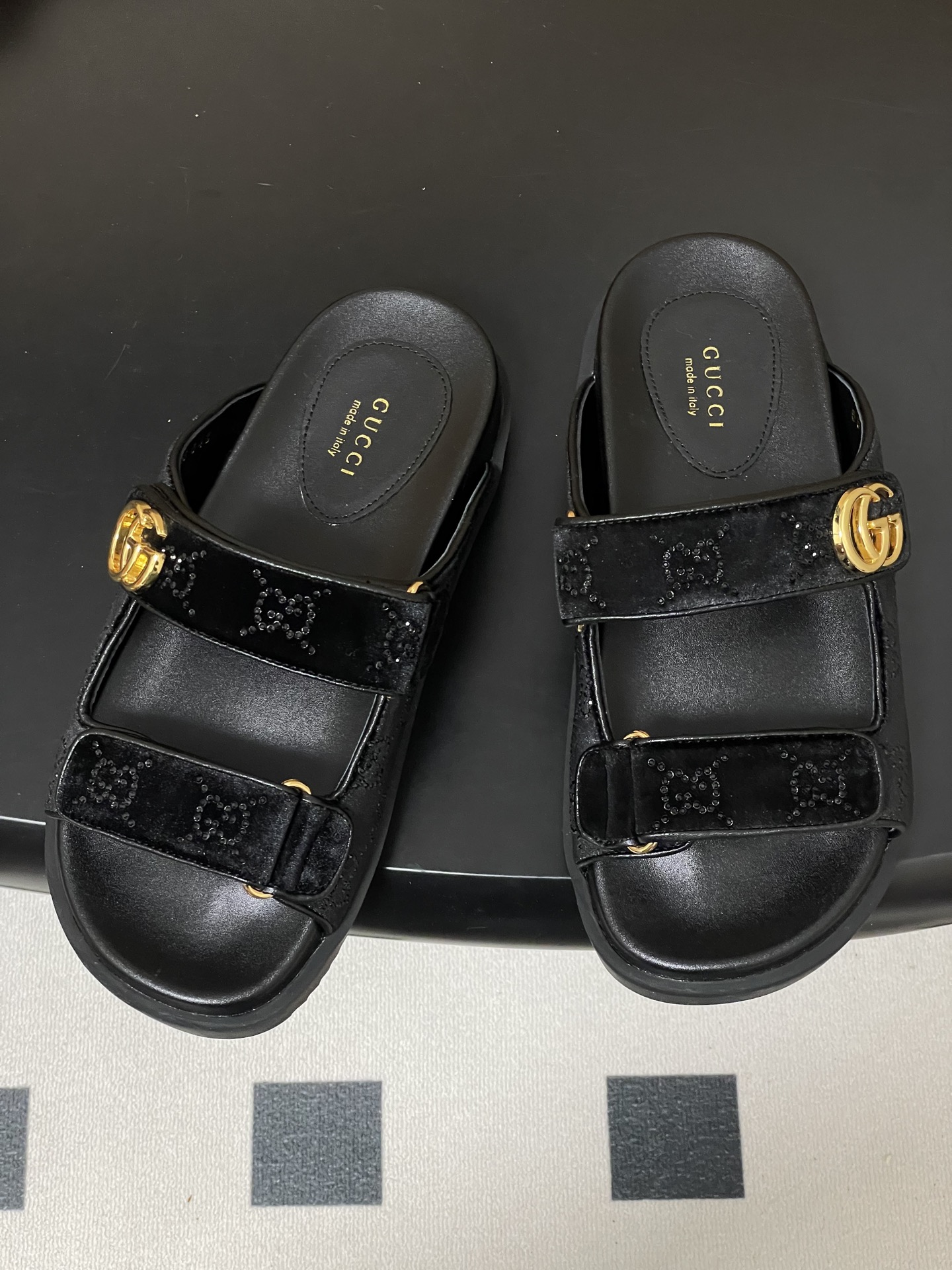 구찌(Gucci) 벨크로 GG 쥬얼리 샌들 슬리퍼 신발