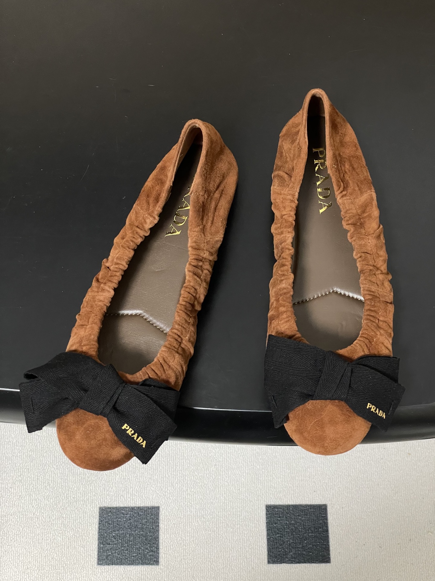 프라다(Prada) 프렌치 빅 리본 발레리나 플랫 슈즈 로퍼 단화 신발