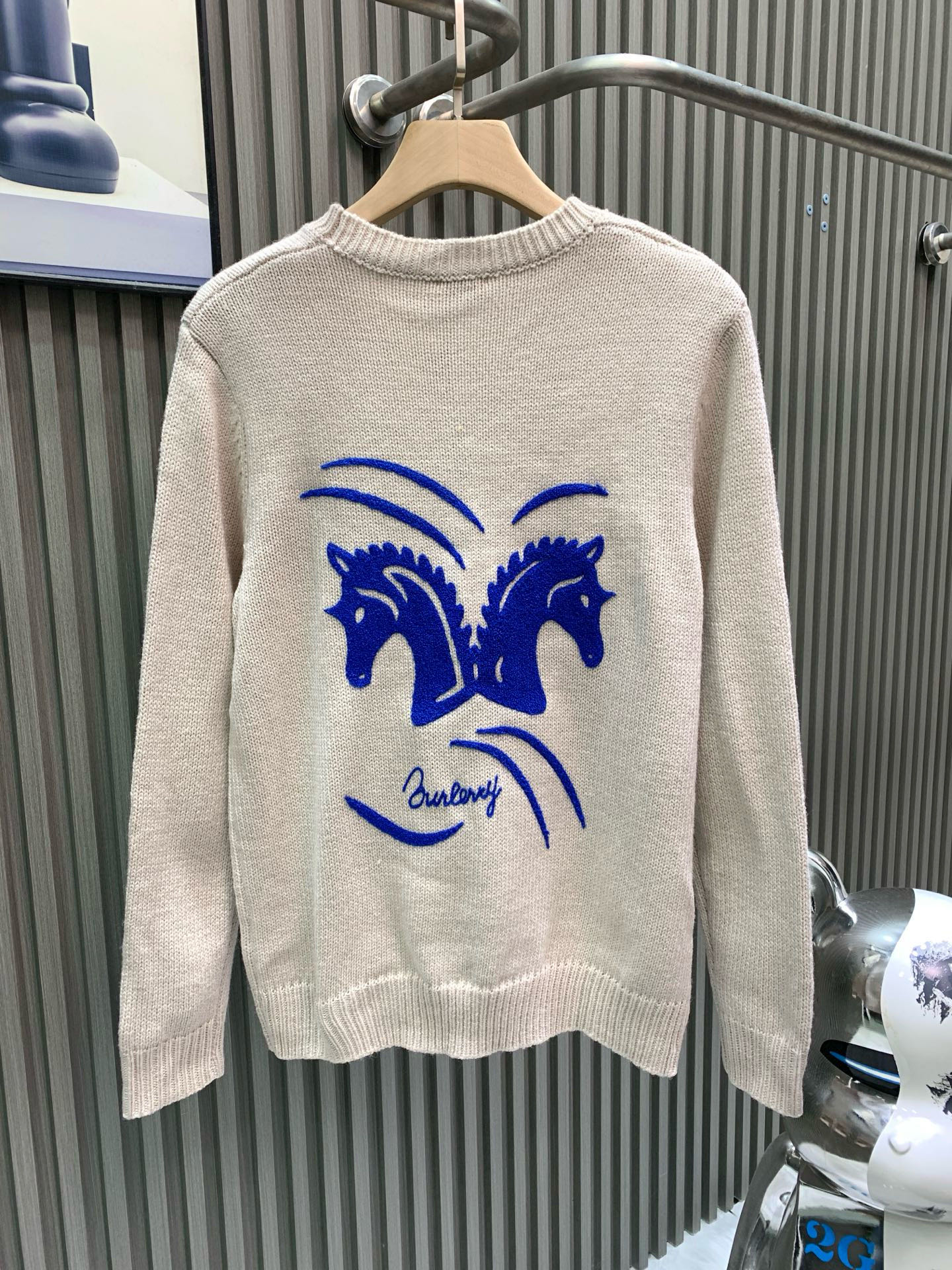 버버리(BURBERRY) 로고 자수 울 니트 의류