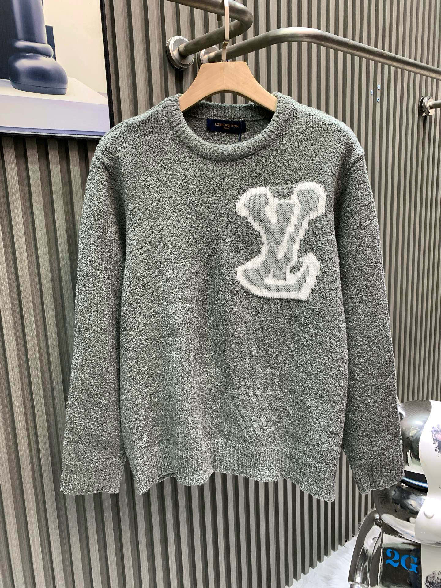 루이비통(LV) 미러 로고 인타르시아 니트 의류