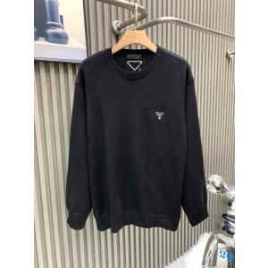 프라다(PRADA) 레터링 엠블럼 라운드 니트 의류