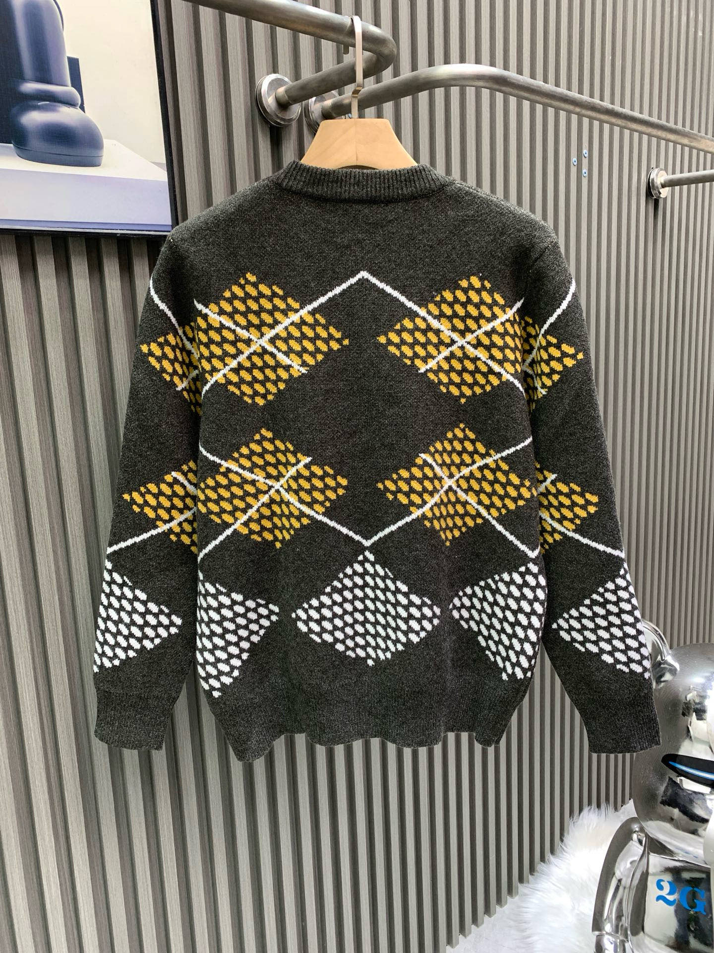 루이비통(LV) 다미에 아가일 자카드 라운드 니트 의류