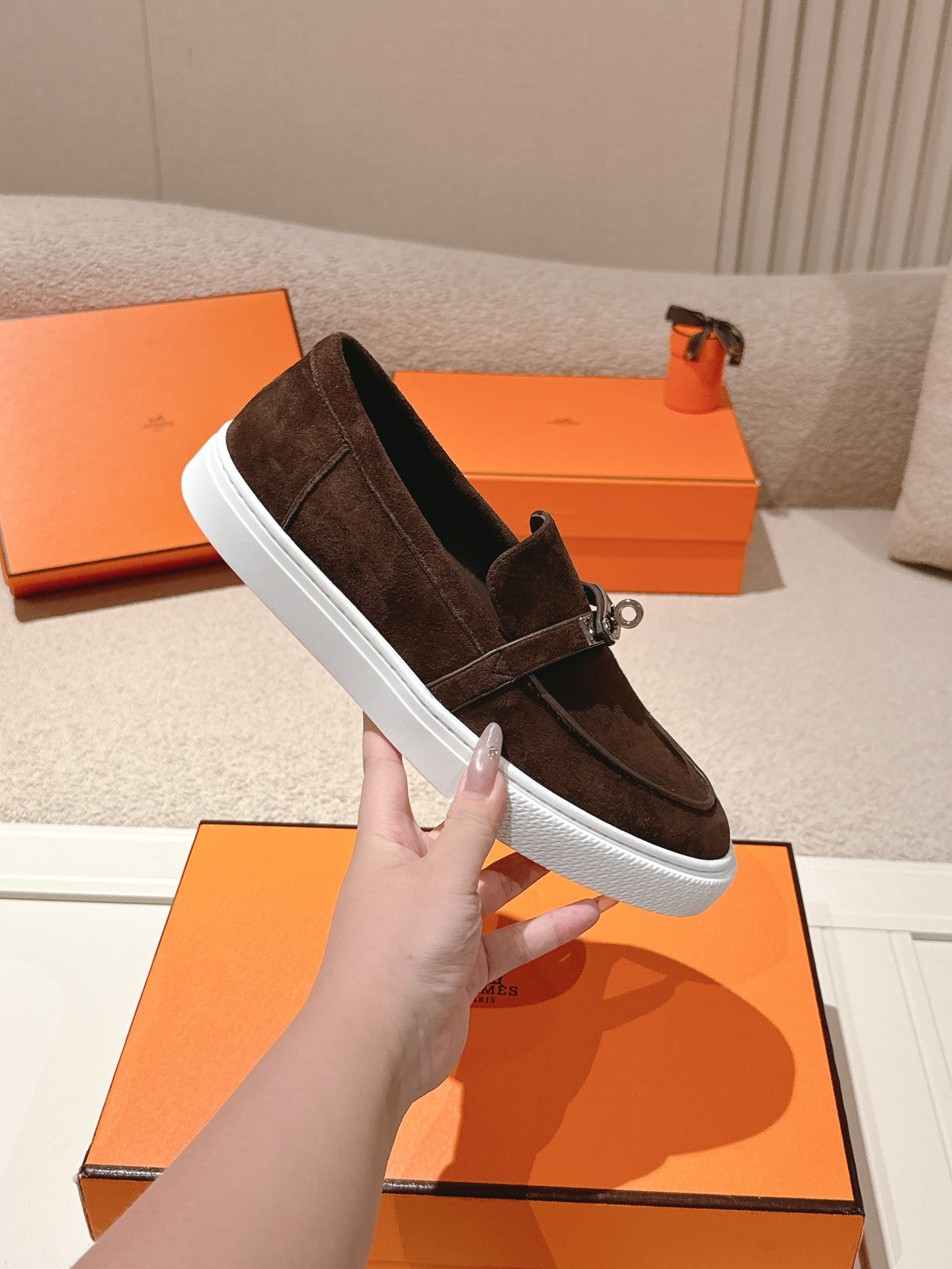 에르메스(HERMES) 플랫폼 커플 로퍼 스니커즈 신발