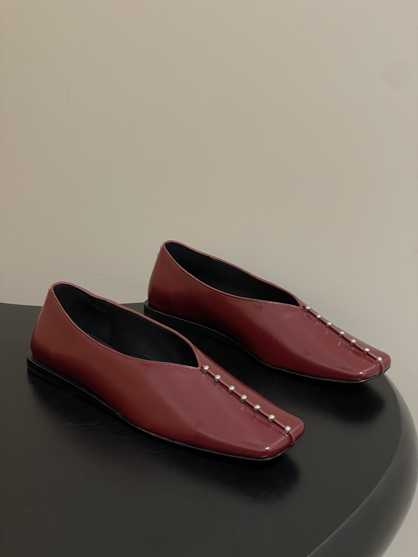 질 샌더(Jil Sander) 스터드 스퀘어토 메리제인 단화 플랫 슈즈 신발